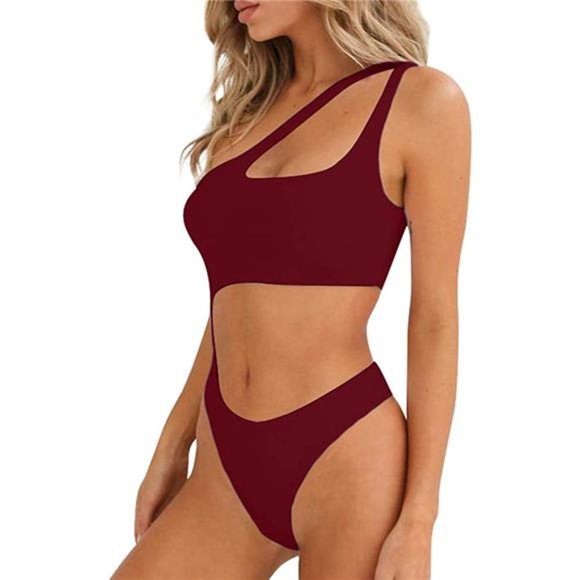 Great Women's Sexy One Shoulder Bathing Suit Cut Out One Piece Swimsuit - Picture 7 of 8